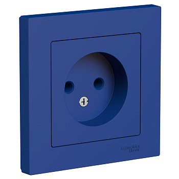 ATLASDESIGN РОЗЕТКА без заземления, 16А, в сборе, АКВАМАРИН