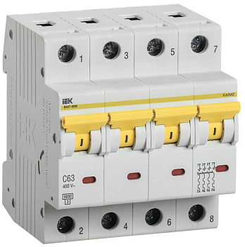 Выкл. авт. ВА47-60M 4Р 63А 6кА С IEK