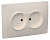 РСш12-2-ККм Розетка 2местн. без з/к с защ.штор. 10А КВАРТА (кремовый)