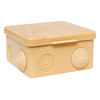 Коробка распределительная КМР-030-014 с крышкой (100х100х55), 8 мембранных вводов светлое дерево IP54 EKF PROxima Коробка распределительная КМР-030-014 с крышкой (100х100х55), 8 мембранных вводов светлое дерево IP54 EKF PROxima