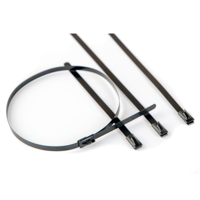 Хомут из нержавеющей стали AISI 304 7.9x300 мм с эпоксидно-полиэстерным покрытием