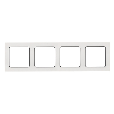 Стокгольм Рамка 4-местная белая с линией цвета черный EKF PROxima