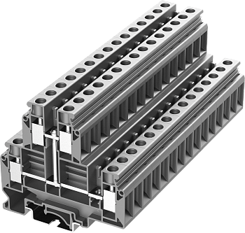 310921-PV Клемма UKD 4-контактная винтовая 2-уровневая с перемычкой, сеч. 10мм2, сер.