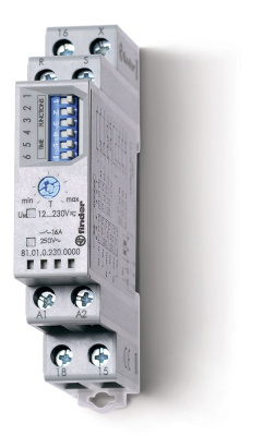 Модульный таймер мультифункциональный (AI, DI, SW, SP, BE, DE, EEb), функции SET, RESET; питание 12…240В АС/DC; 1CO 16A; ширина 17.5мм; регулировка времени 0.1с…10ч; степень защиты IP20