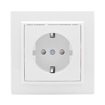 Минск Розетка 1-местная СП с заземлением 16А белая с защ. штор. EKF Basic Минск Розетка 1-местная СП с заземлением 16А белая с защ. штор. EKF Basic