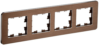 BRITE Рамка 4-мест. РУ-4-1-Бр металл коричн. RE AL IEK