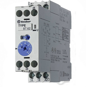 Реле врем Finder задерж на откл. с 2 перек контак (24...240)V AC/DC 5A