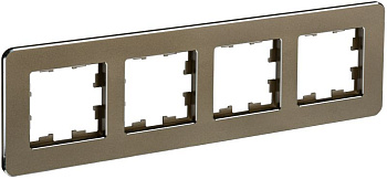 BRITE Рамка 4-мест. РУ-4-1-Бр металл латунь RE IEK