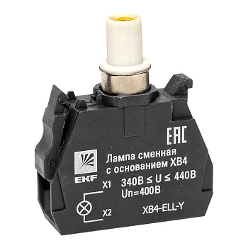 Лампа сменная c основанием XB4 желтая 400В EKF PROxima Лампа сменная c основанием XB4 желтая 400В EKF PROxima