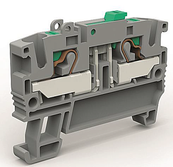 Клемма с размыкателем на 4 кв.мм синяя