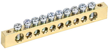 Шина PEN "земля-ноль" 8х12мм 10/2 (10групп/креп по краям) IEK Шина PEN "земля-ноль" 8х12мм 10/2 (10групп/креп по краям) IEK