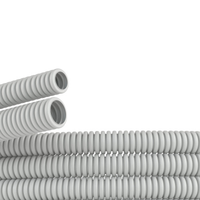 Труба ПВХ гибкая гофр. д.20мм, тяжёлая без протяжки, 100м, цвет серый