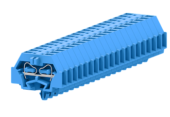 1-1 проходная клемма с боковым подключением с защёлкивающимися ножками серии серии 240, синяя