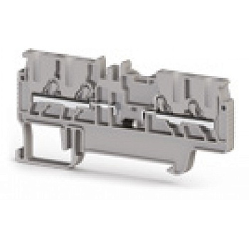 Клеммник пруж.быстрозажимный (Push in) 4-х выводной, с диодом,PYK 1,5 MCD;  1,5 мм.кв. (серый) (70шт/упак)