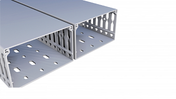 Перфорированный короб с крышкой, 100x80 (ШxВ) Серый; SWD 100X80