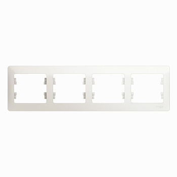 GLOSSA 4-постовая РАМКА, горизонтальная, ПЕРЛАМУТР GLOSSA 4-постовая РАМКА, горизонтальная, ПЕРЛАМУТР