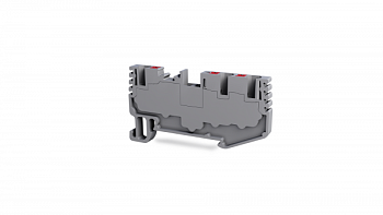 Клеммник на DIN-рейку 3-х выводной (Push-in) 2,5 мм.кв. (серый); PFT 2,5 1X2