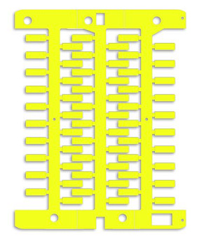 Маркировка для провода, жесткая, для трубочек. 4х12мм. Желтая